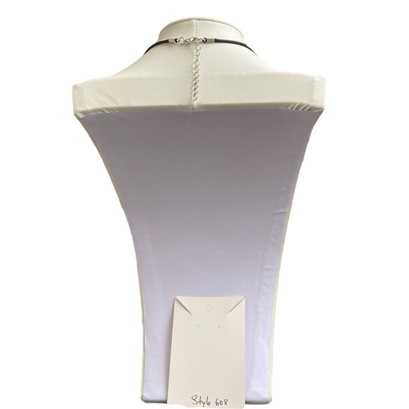 Handmade Blue Fluid Art Heart Pendant Necklace Silver Tone Rhinestone Frame - Picture 9 of 10